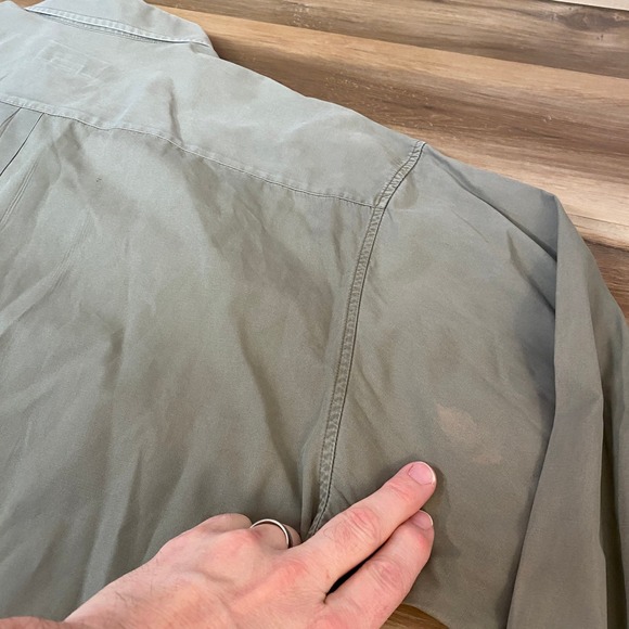 Eddie Bauer Mens XXL Button Down Shirt Long Sleeve Pocket Khaki Cotton Vintage - Picture 9 of 10